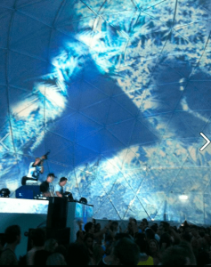 Inside 18m dome. Future Music Festival, Sydney