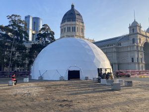 21.5m Projection dome for Now or Never festival. Melbourne 2023