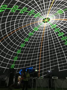 15m dome. Projection test pattern. Avalon Air Show. Geelong