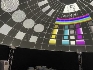 10m Projection Dome. Byron Bay Film Festival 2022 Test Pattern